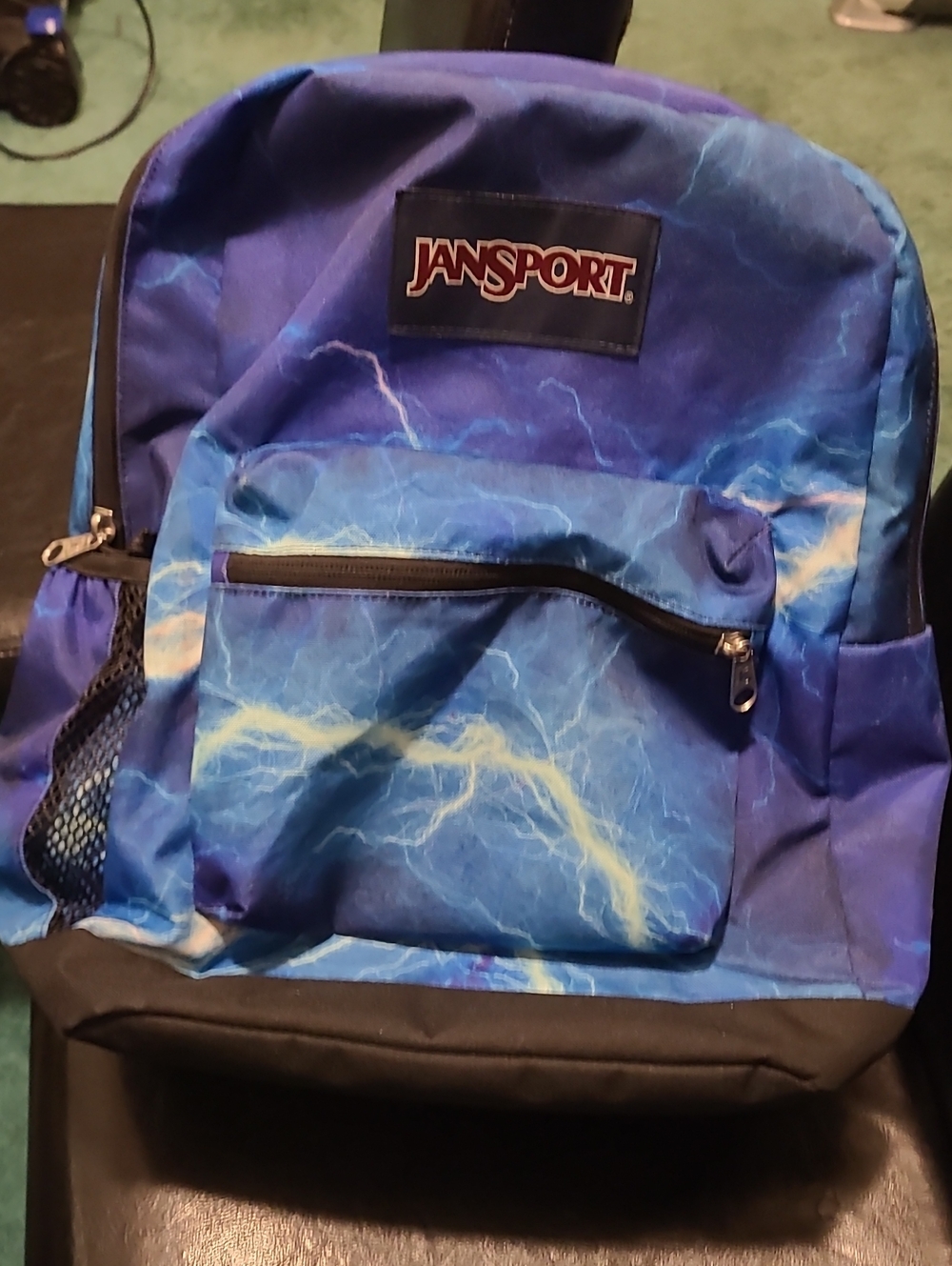 Jansport Blue Lightning Print Backpack
